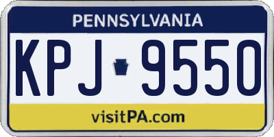 PA license plate KPJ9550