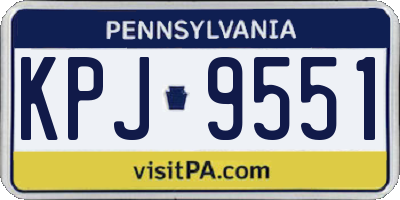 PA license plate KPJ9551
