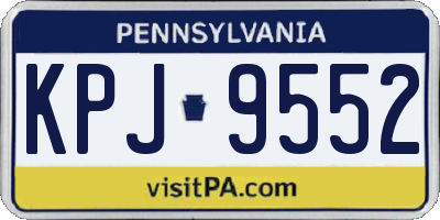 PA license plate KPJ9552