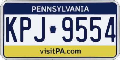 PA license plate KPJ9554