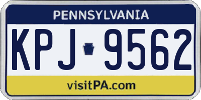 PA license plate KPJ9562