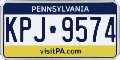 PA license plate KPJ9574
