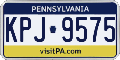 PA license plate KPJ9575
