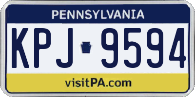 PA license plate KPJ9594