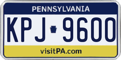 PA license plate KPJ9600