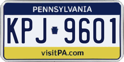 PA license plate KPJ9601