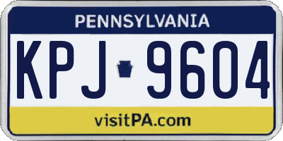 PA license plate KPJ9604