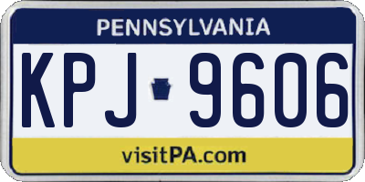 PA license plate KPJ9606