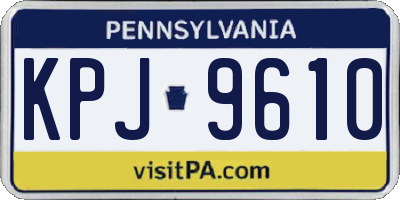 PA license plate KPJ9610