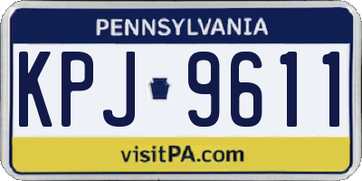 PA license plate KPJ9611