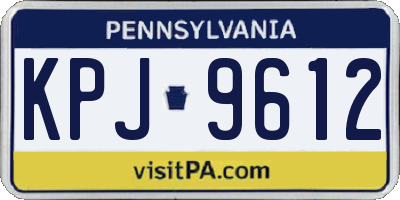 PA license plate KPJ9612