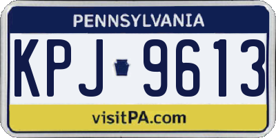 PA license plate KPJ9613