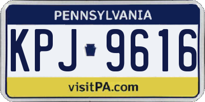 PA license plate KPJ9616