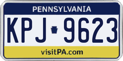 PA license plate KPJ9623