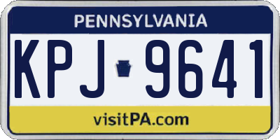 PA license plate KPJ9641