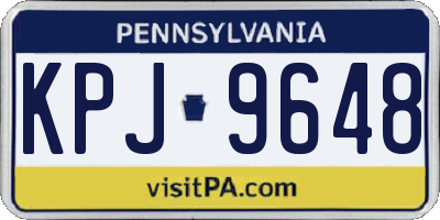 PA license plate KPJ9648