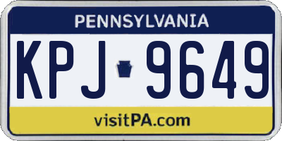 PA license plate KPJ9649