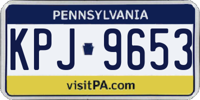 PA license plate KPJ9653