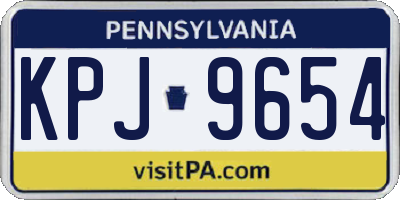 PA license plate KPJ9654