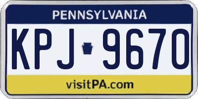PA license plate KPJ9670