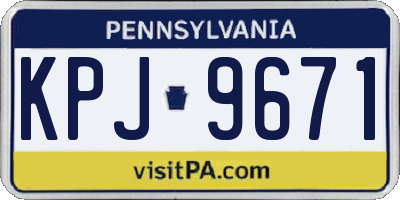 PA license plate KPJ9671