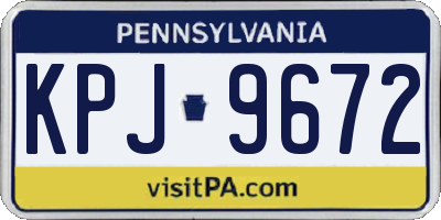 PA license plate KPJ9672