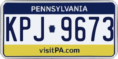 PA license plate KPJ9673