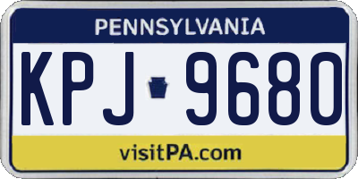 PA license plate KPJ9680