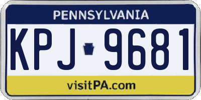 PA license plate KPJ9681