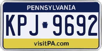PA license plate KPJ9692