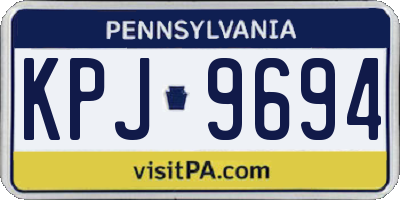 PA license plate KPJ9694