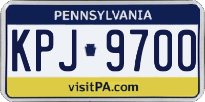 PA license plate KPJ9700