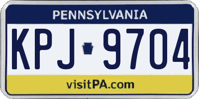 PA license plate KPJ9704