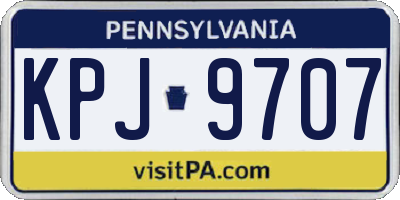PA license plate KPJ9707