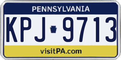 PA license plate KPJ9713