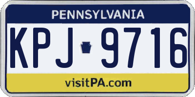 PA license plate KPJ9716