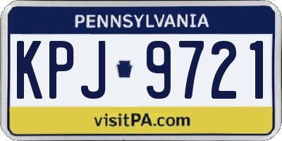 PA license plate KPJ9721