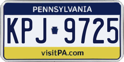 PA license plate KPJ9725
