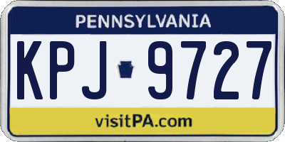 PA license plate KPJ9727
