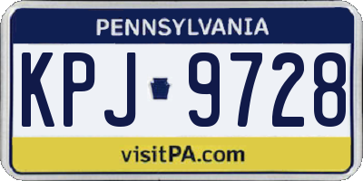 PA license plate KPJ9728