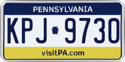 PA license plate KPJ9730