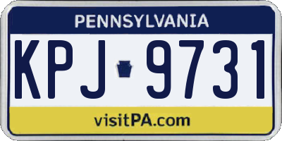 PA license plate KPJ9731