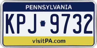 PA license plate KPJ9732