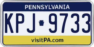 PA license plate KPJ9733