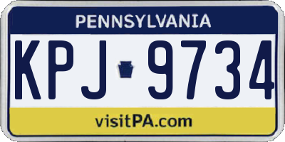 PA license plate KPJ9734