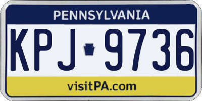 PA license plate KPJ9736