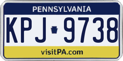 PA license plate KPJ9738