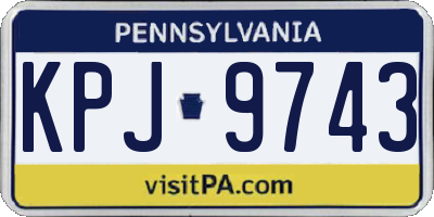 PA license plate KPJ9743
