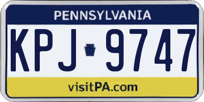 PA license plate KPJ9747