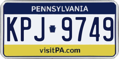 PA license plate KPJ9749